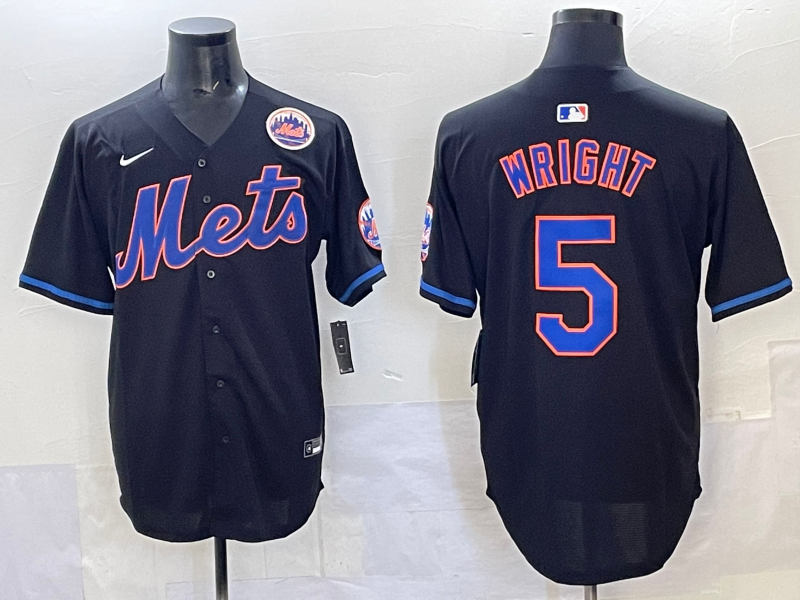 Men 2025 New York Mets 5 Wright blue MLB Nike jersey style 1